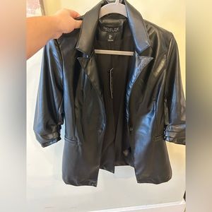 RACHEL ZOE FAUX LEATHER BLAZER